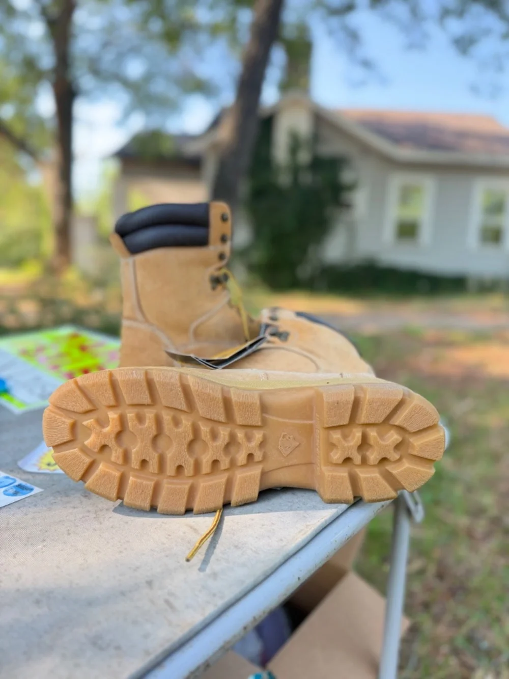 Men’s 11 Steel Toe Work Boots - Tan